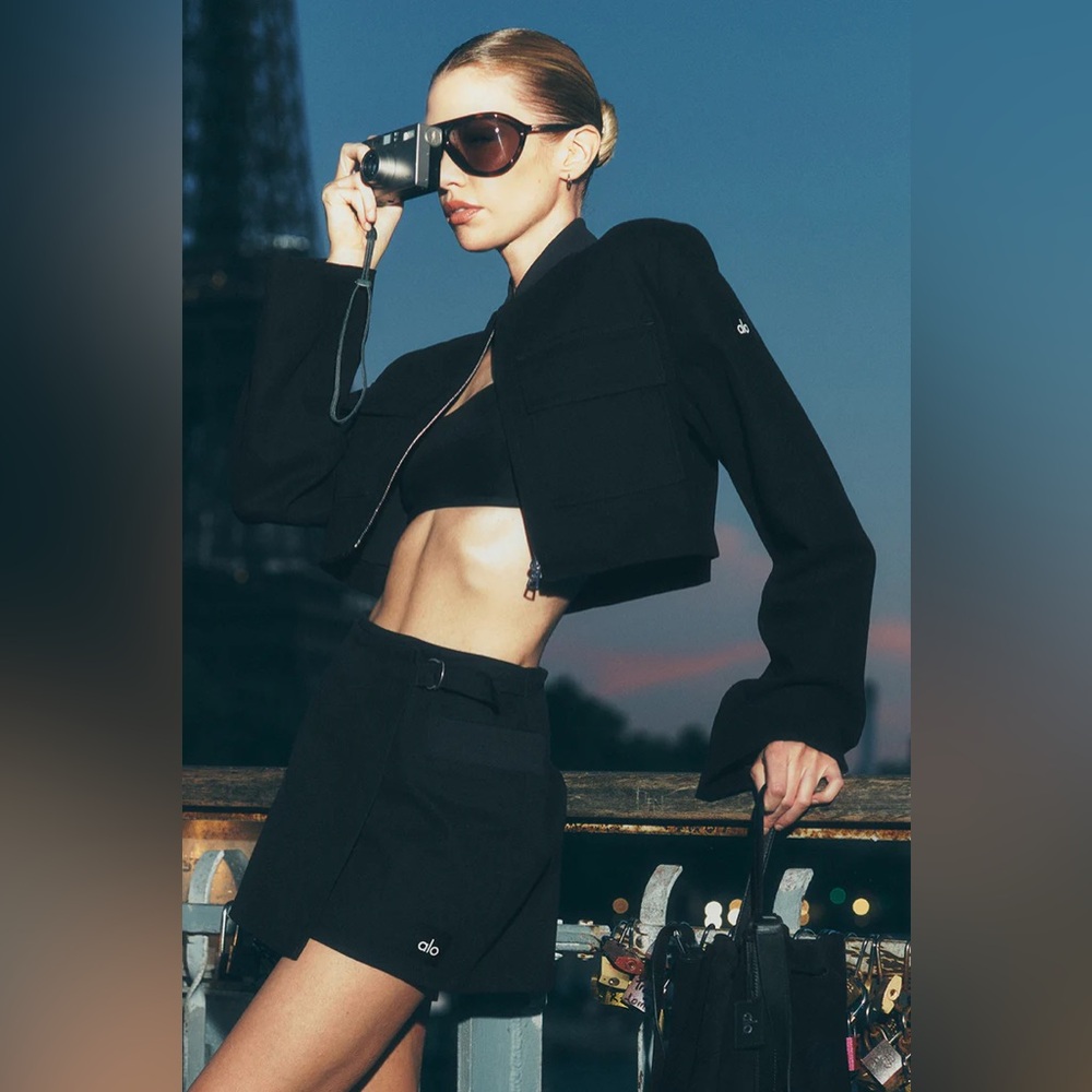 ALO Yoga Midnight Black Cropped Utility Jacket